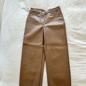 Wilfred Aritzia MELINA PANTS  Camel Vegan Leather